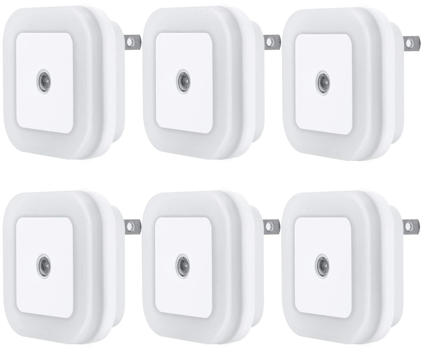 KAWELL LED Night Light with Dusk-to-Dawn Smart Sensor – 0.5W, Daylight White, Plug-In, 6-Pack