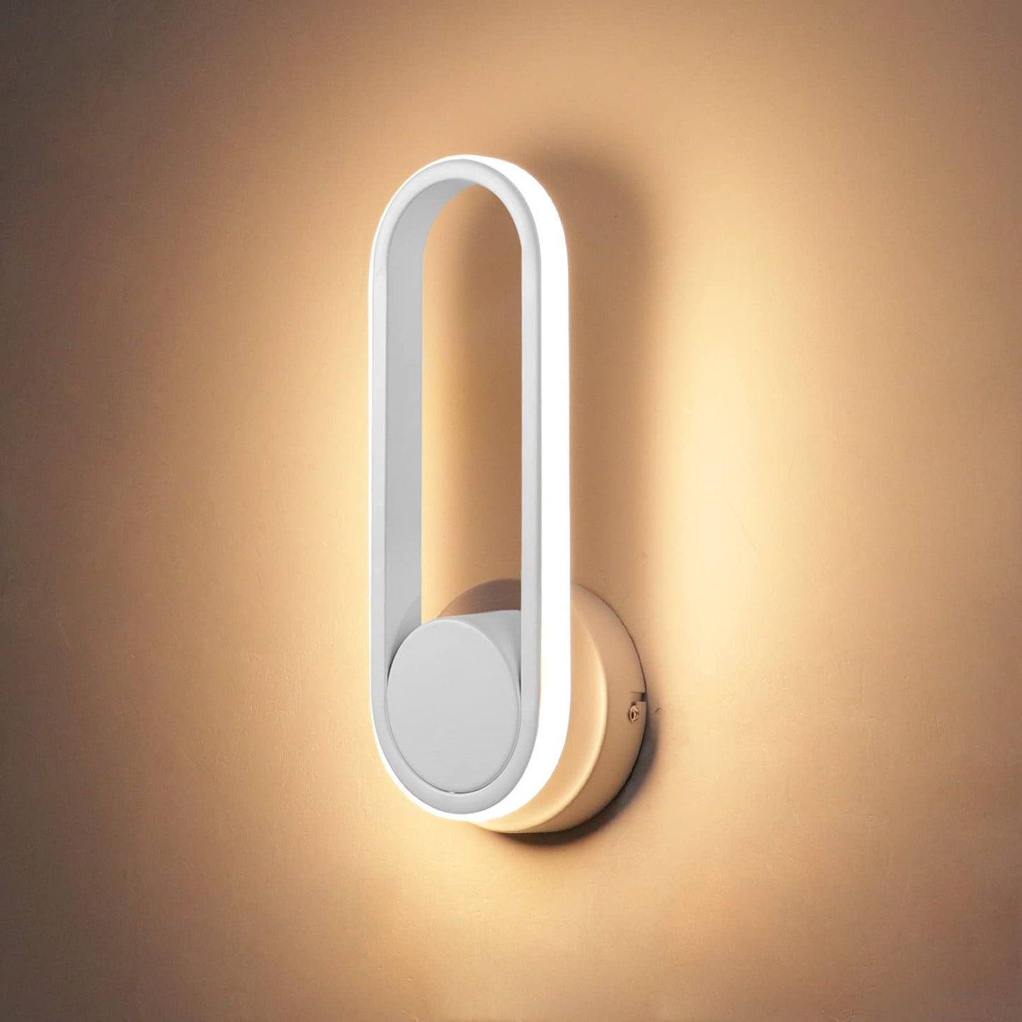 KAWELL Modern LED Wall Sconce 12W - 330° Rotatable Wall Light Fixture with Silicone Shade for Bedroom, Living Room & Hallway