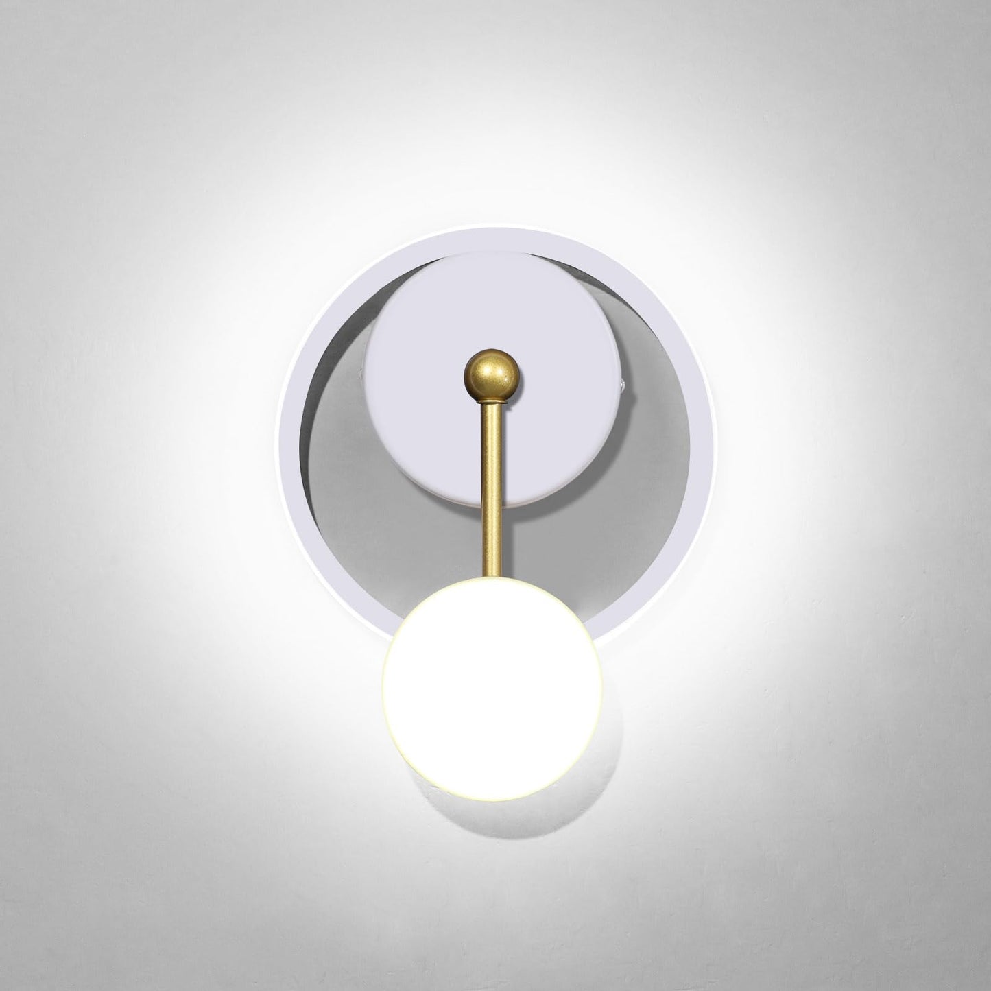 KAWELL Modern LED Wall Sconce 18W - 360° Rotatable Wall Light Fixture with Clock Design for Bedroom, Living Room & Hallway