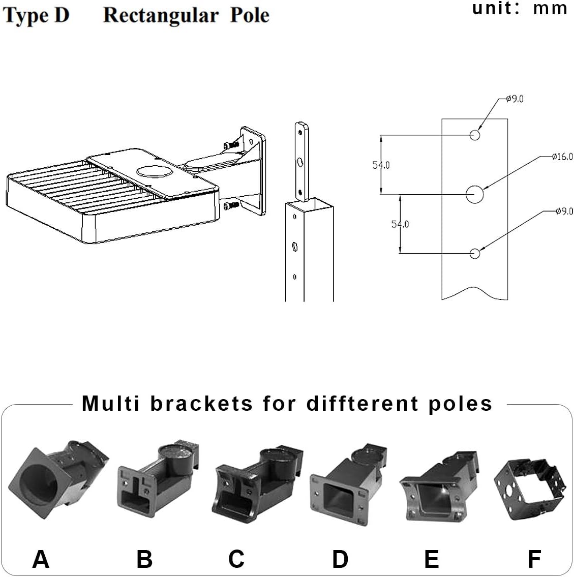 KAWELL 100W LED Parking Lot Light - 12000LM Commercial Outdoor Shoebox Lighting 5000K