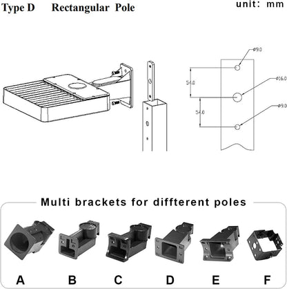 KAWELL 100W LED Parking Lot Light - 12000LM Commercial Outdoor Shoebox Lighting 5000K