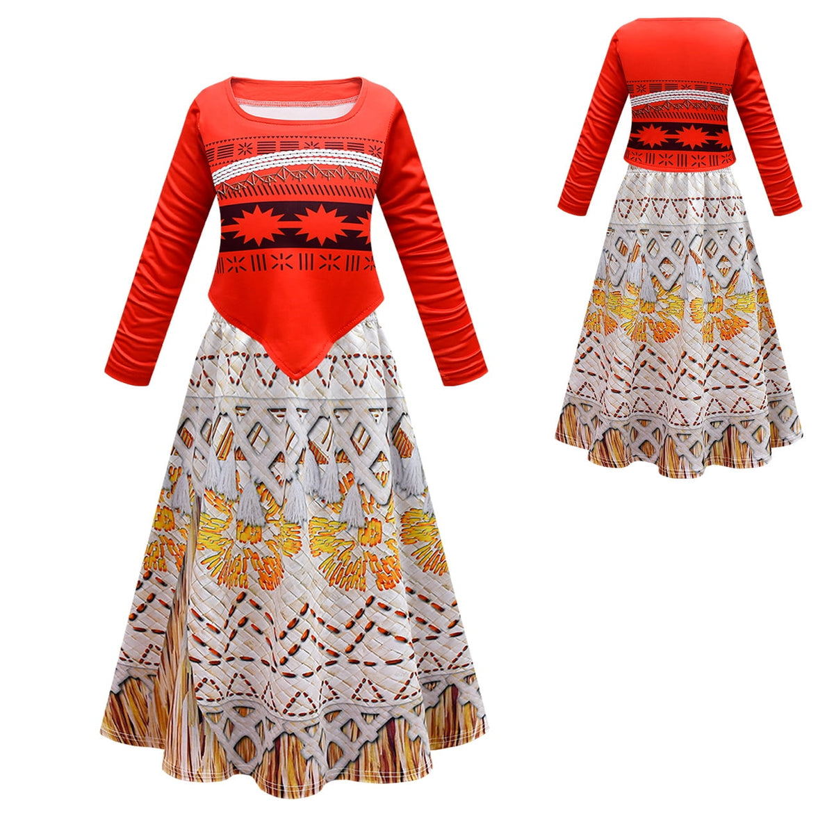 KAWELL Girls Adventure Princess Dress Two Piece Halloween Dress Size 2-13