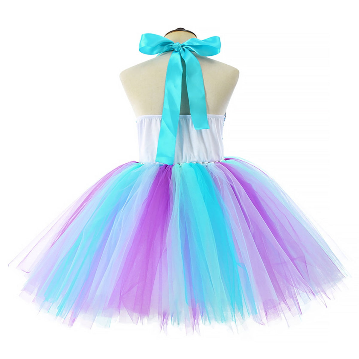 KAWELL Mermaid Tutu Dress Birthday Party Halloween Princess Costume with Headband (Purple)
