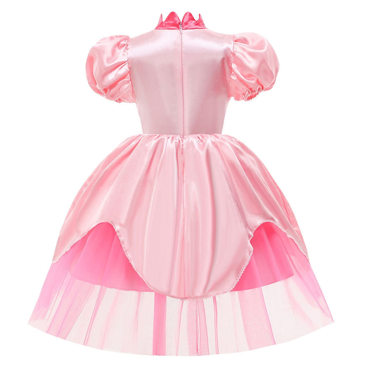 KAWELL Pink Peach Costume Dress Birthday Party Princess Costume Gift Halloween Party Dress Up With Crown