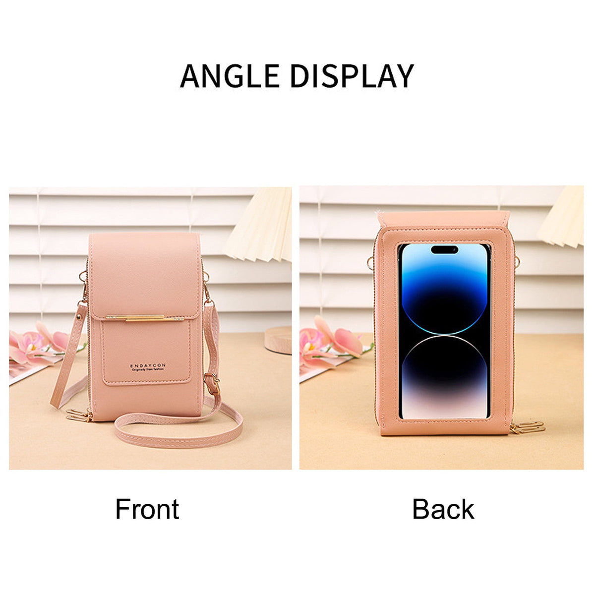 URSOFINE Multi-Purpose Crossbody Phone Bag, Touch Screen Window Wallet Purse, Adjustable Strap, Card Slots & Cash Pocket, Lightweight Shoulder Bag for Women