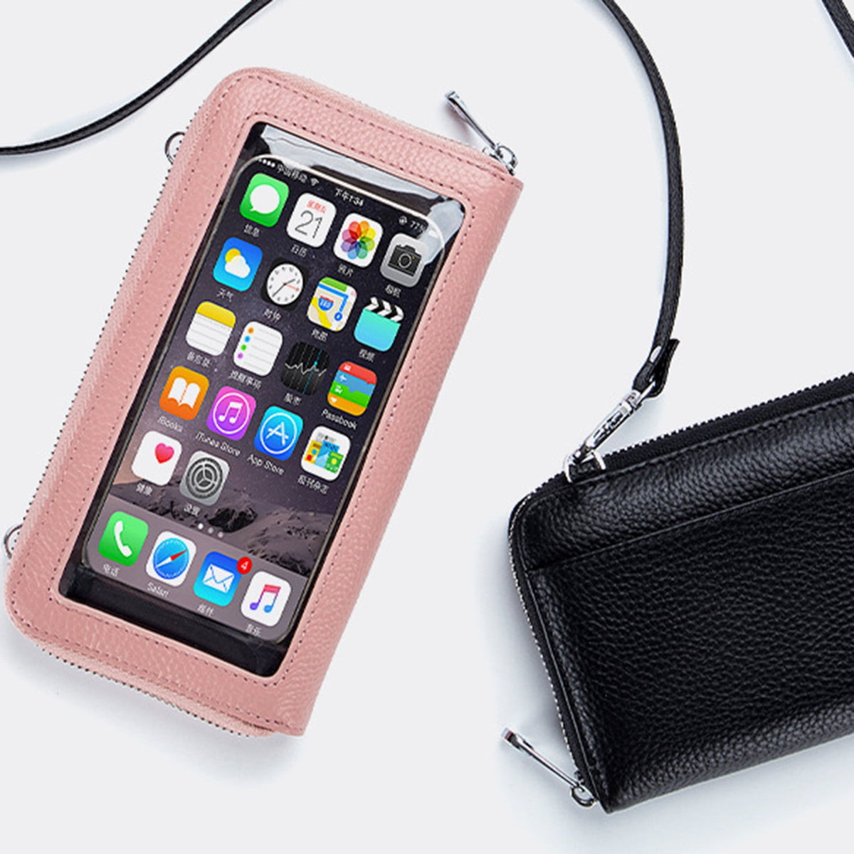 KAWELL Crossbody Cell Phone Purse for Women Genuine Leather Shoulder Handbag with Adjustable Strap