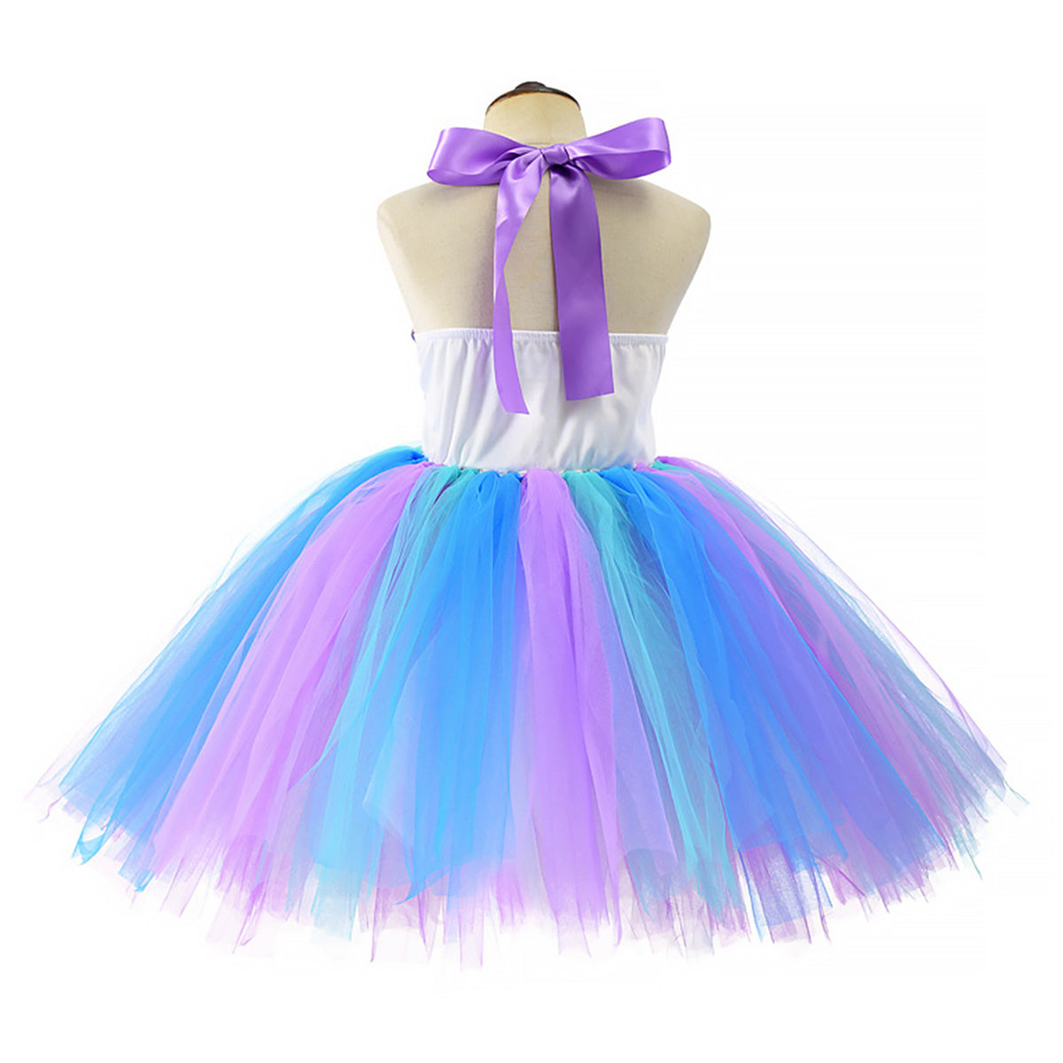 KAWELL Mermaid Tutu Dress Birthday Party Halloween Princess Costume with Headband (Purple)