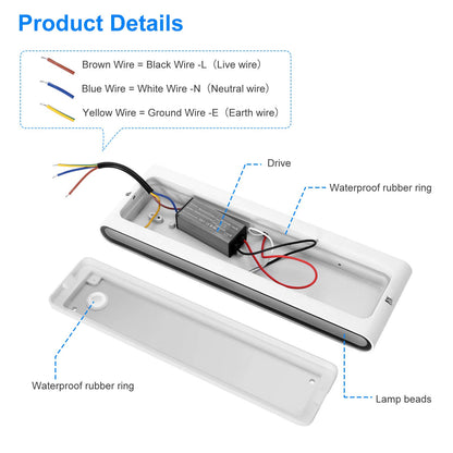 Kawell 20W Waterproof Modern Wall Sconce LED Wall Light Up Down Aluminum Wall Lamp LED Indoor Outdoor for Bathroom Living Room Bedroom Hallway Lounge Porch Corridor, White 3000K
