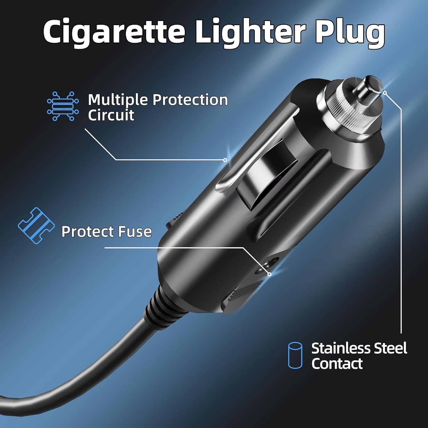 Starlink Mini Cable Cigarette Lighter DC Power Adapter Starlink Car Charger Stable 36V 1.67A Output with 19 AWG Power Cord 12V-36V Input Power Cable for Starlink Mini