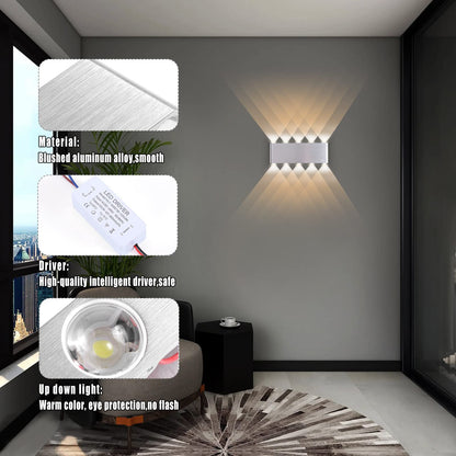 Kawell 20W Modern Wall Sconce LED Wall Light Up Down Indoor LED Wall Lamp Aluminum for Bedroom Living Room Bedside Stairs Hallway Corridor, 3000K