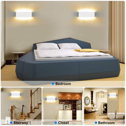 Kawell 20W Waterproof Modern Wall Sconce LED Wall Light Up Down Aluminum Wall Lamp LED Indoor Outdoor for Bathroom Living Room Bedroom Hallway Lounge Porch Corridor, White 3000K