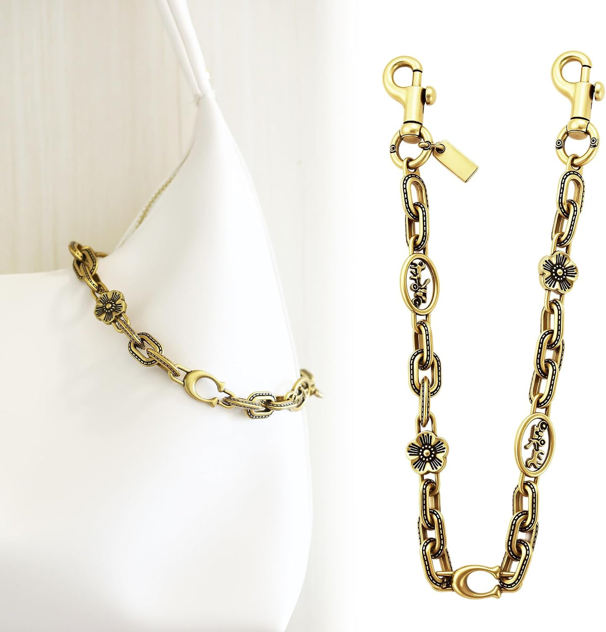 Bag Chain Charm for Handbag, Purse Wallet &Pants Chain Jean Chains, Vintage Bag Strap Chains Extender