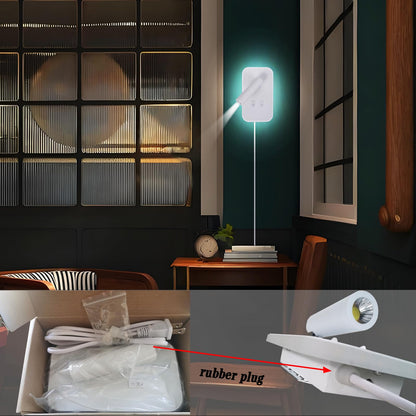 Kawell 2 in 1 8W Modern LED Wall Sconces Indoor LED Wall Light with Switch 350° Swivel 3W LED Reading Wall Spotlight LED Wall Lamp for Bedroom Bedside Living Room Study Room, White 6000K