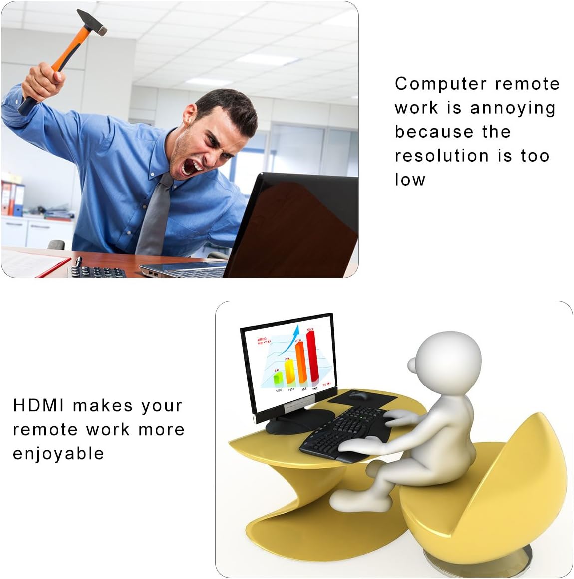 HDMI 4K Dummy Plug Display Emulator - 3 Pack Headless Ghost Display for Remote Desktop, Mining, Servers (4096x2160@60Hz)