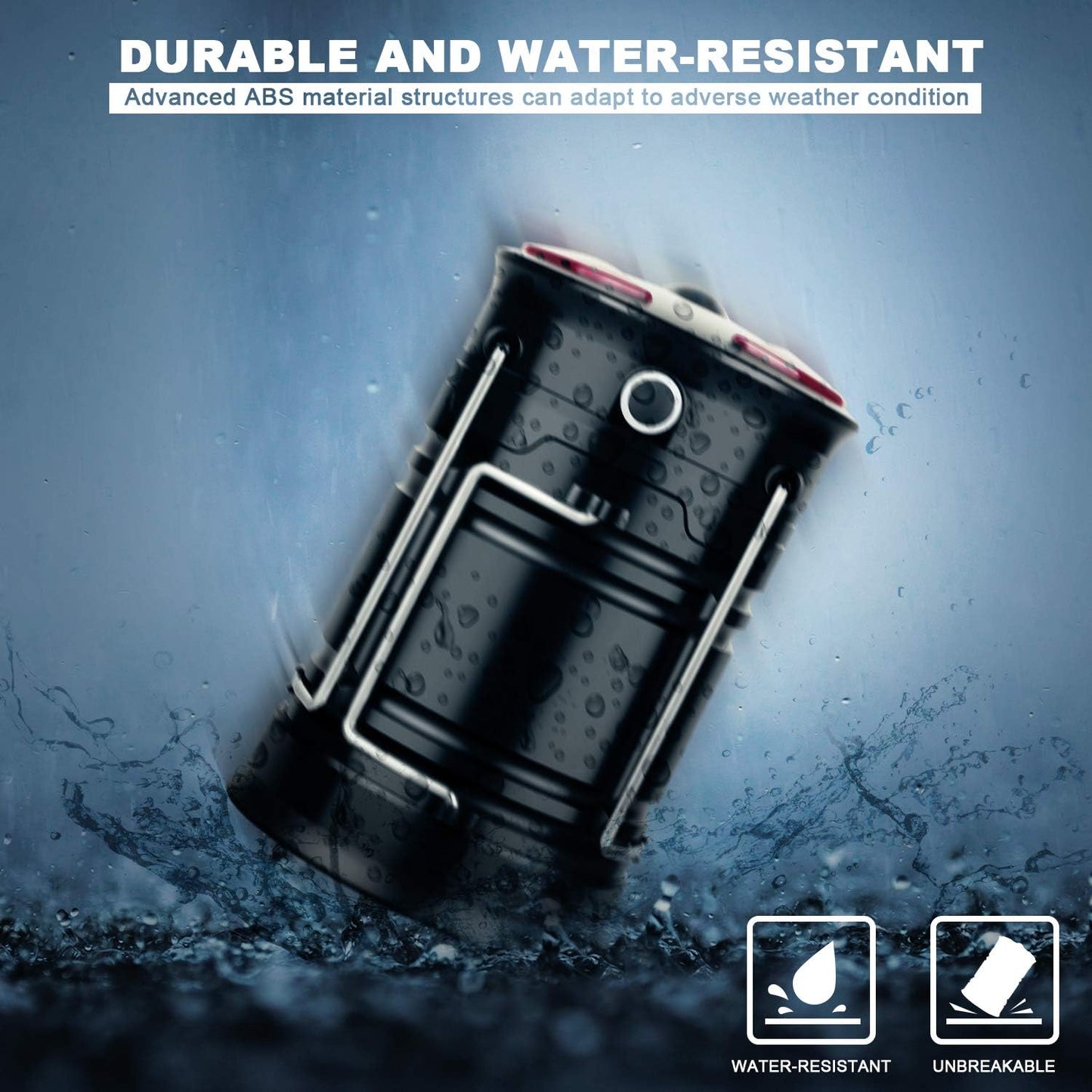 2-Pack Rechargeable LED Camping Lanterns | USB & Battery Powered, Collapsible