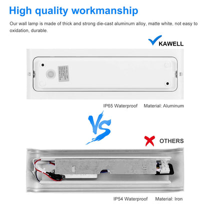 Kawell 20W Waterproof Modern Wall Sconce LED Wall Light Up Down Aluminum Wall Lamp LED Indoor Outdoor for Bathroom Living Room Bedroom Hallway Lounge Porch Corridor, White 3000K