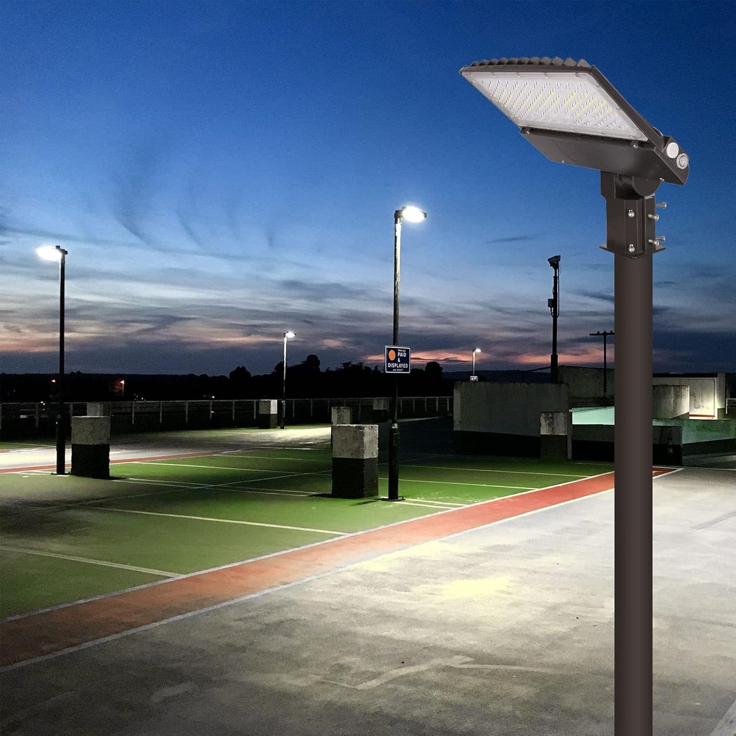 KAWELL 100W LED Parking Lot Light - 13000LM Dimmable Shoebox Lighting 5000K