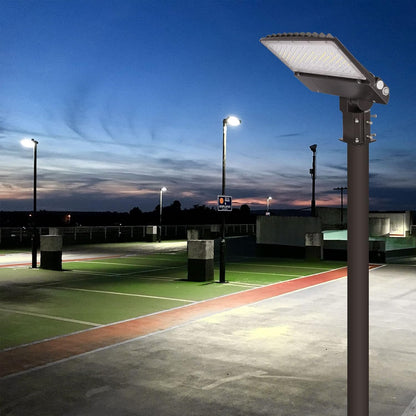 KAWELL 100W LED Parking Lot Light - 13000LM Dimmable Shoebox Lighting 5000K