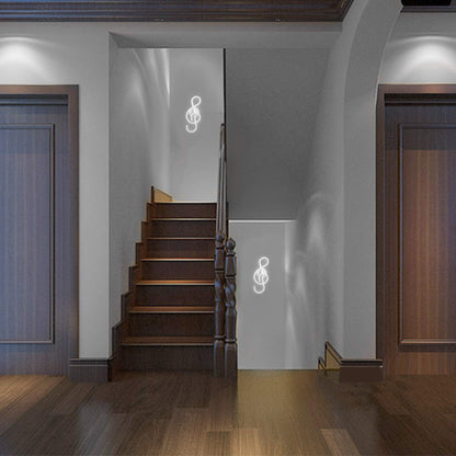 Kawell 22W Indoor LED Wall Light Modern LED Wall Sconce Light Creative Wall Lamp LED Music Symbol Art Decoration for Bedroom Living Room Cafe Lounge Stairs Corridor, White 6000K