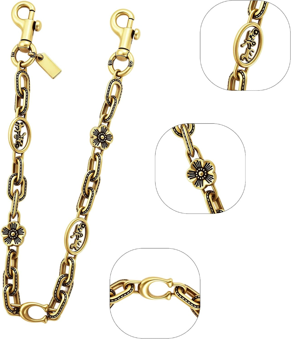 Bag Chain Charm for Handbag, Purse Wallet &Pants Chain Jean Chains, Vintage Bag Strap Chains Extender