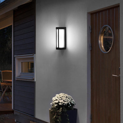 Kawell Modern 10W LED Wall Sconce Waterproof Outdoor LED Wall Light Exterior Matte Metal Patio Wall Light Hardwired for Front Door Porch Hallway Balcony Garden Garage, Cold White