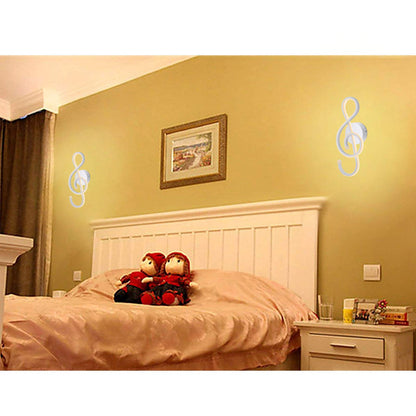 Kawell 22W Indoor LED Wall Light Modern LED Wall Sconce Light Creative Wall Lamp LED Music Symbol Art Decoration for Bedroom Living Room Cafe Lounge Stairs Corridor, White 3000K