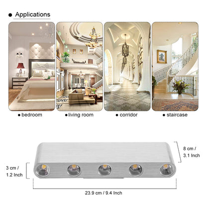 Kawell 20W Modern Wall Sconce LED Wall Light Up Down Indoor LED Wall Lamp Aluminum for Bedroom Living Room Bedside Stairs Hallway Corridor, 3000K