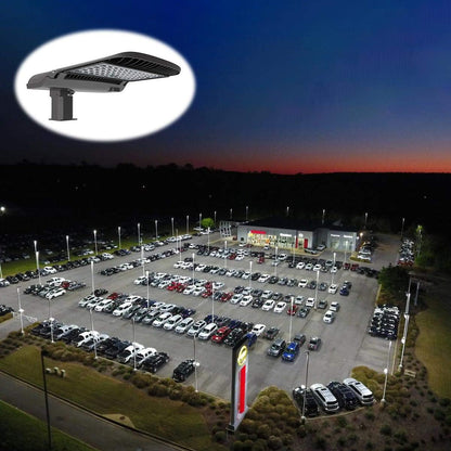 KAWELL 100W LED Parking Lot Light - 13000LM Square Pole Mount with Optional Photocell 5000K