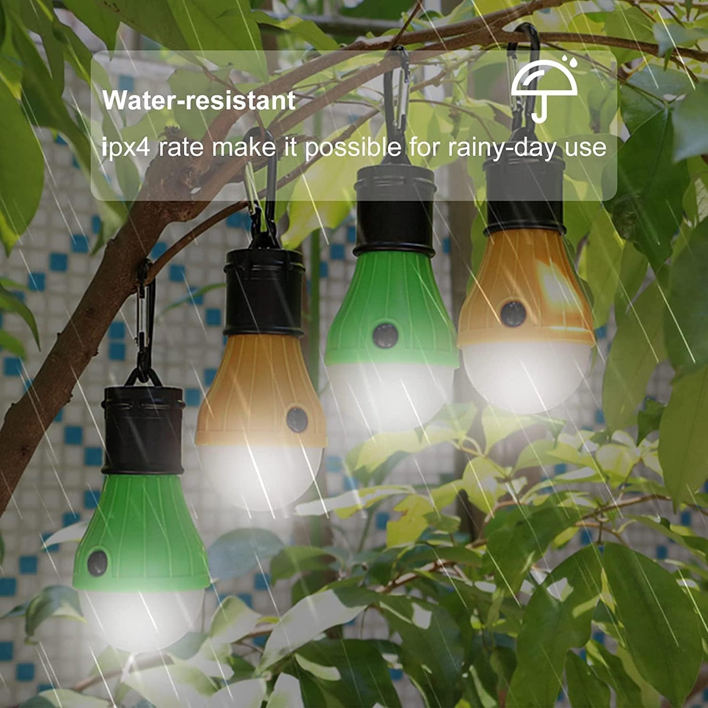 KAWELL LED Camping Tent Lantern – Portable, IPX4 Waterproof, 3 Modes, Hook Clip, Battery Powered (4 & 5 Pack)