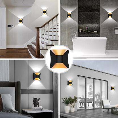 Kawell Creative 10W Modern LED Wall Sconces Up Down Waterproof IP65 LED Wall Light Art Decor LED Wall Lamp Indoor Outdoor for Bedroom Bathroom Living Room Corridor Stairs Porch, Cold 6000K