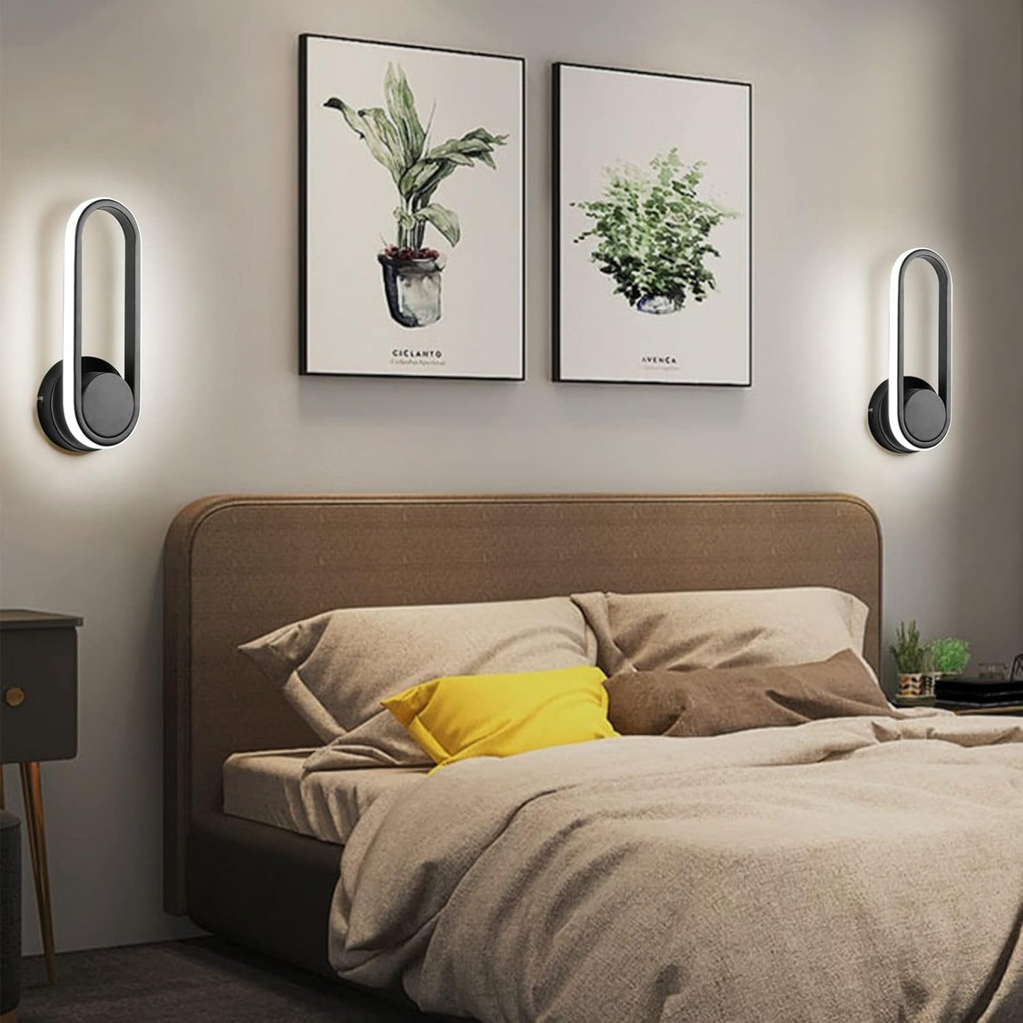 KAWELL Modern LED Wall Sconce 12W - 330° Rotatable Wall Light Fixture with Silicone Shade for Bedroom, Living Room & Hallway