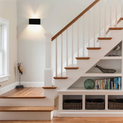 Kawell 12W Modern Wall Light LED Wall Sconce Up Down Adjustable Beam Angle Aluminum Wall Lamp LED Indoor Outdoor Waterproof IP65 for Bedroom Bathroom Corridor Living Room Stairs Hallway, White 3000K