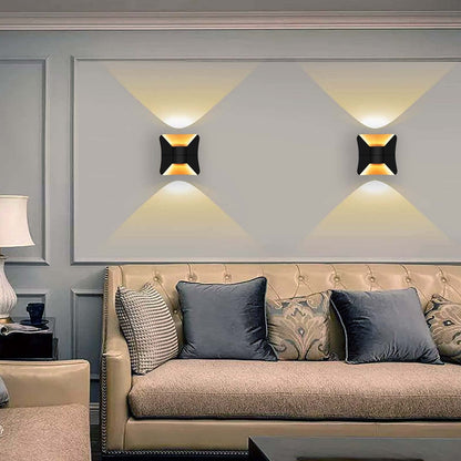 Kawell Creative 10W Modern LED Wall Sconces Up Down Waterproof IP65 LED Wall Light Art Decor LED Wall Lamp Indoor Outdoor for Bedroom Bathroom Living Room Corridor Stairs Porch, Warm 3000K
