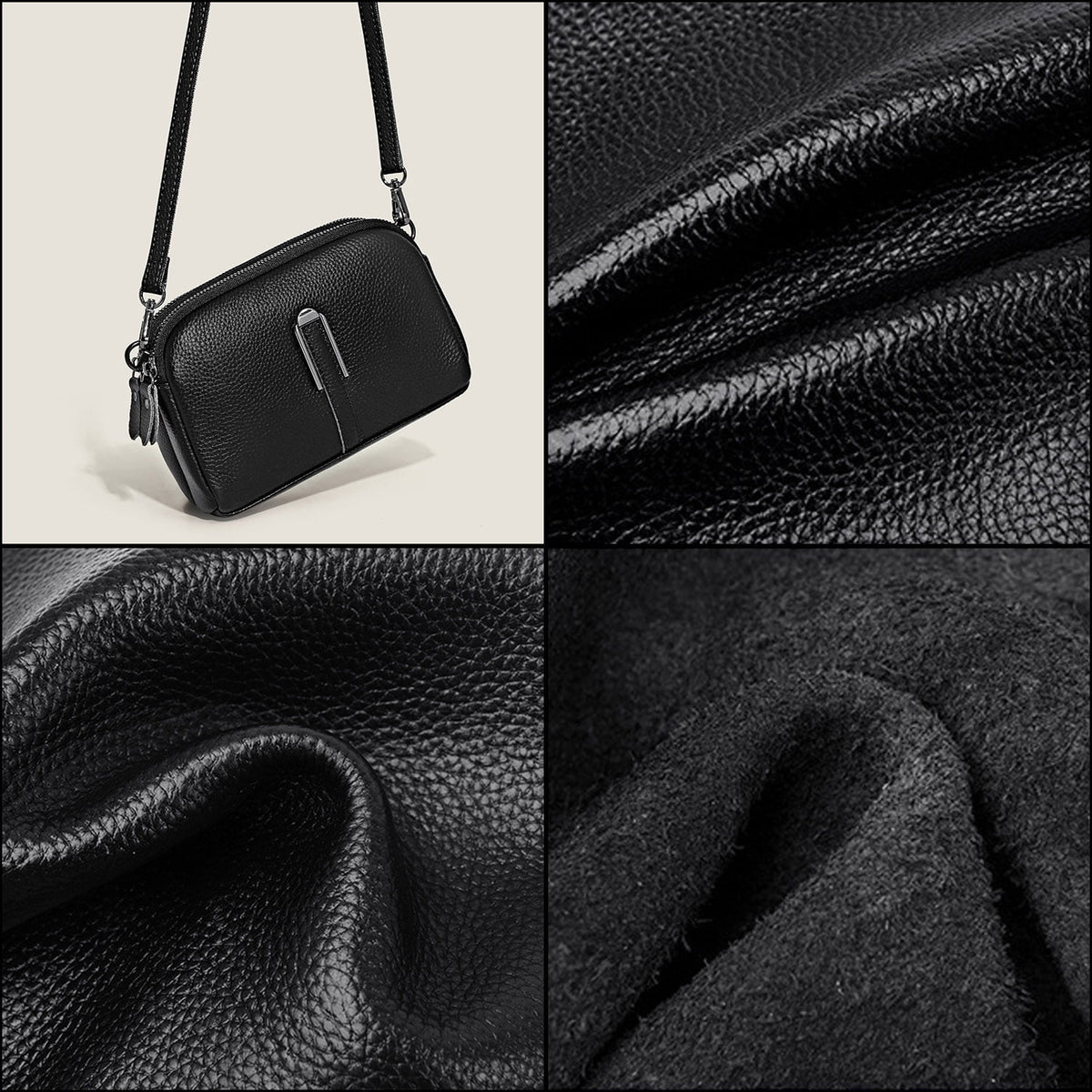KAWELL Small Crossbody Purses for Women Genuine Leather Trendy Design Shoulder Handbag