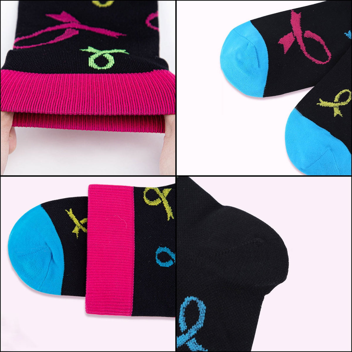 KAWELL Compression Socks for Women and Men, 15-20 mmHg Support Knee High Socks for Running,Nursing,Athletic