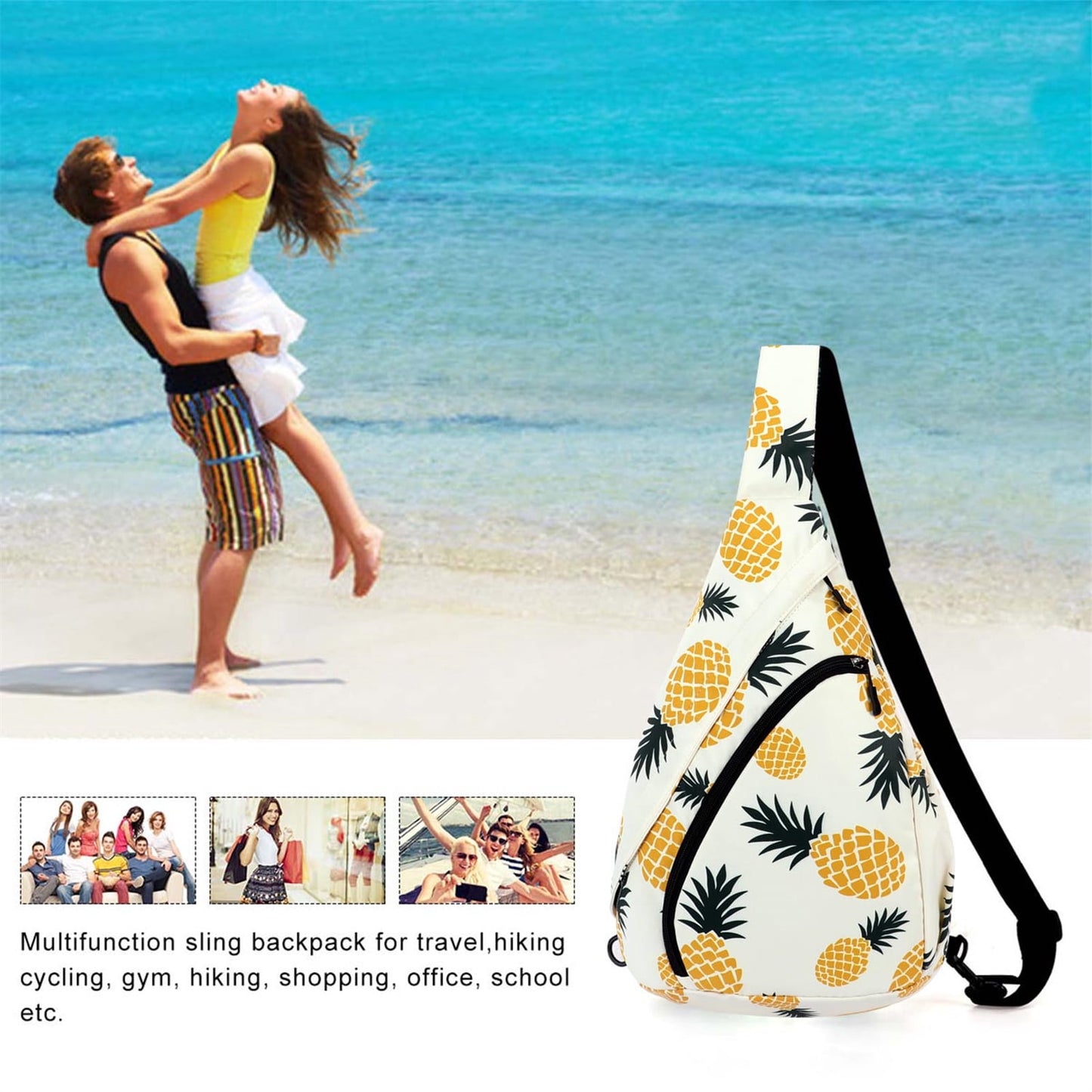 KAWELL Sling Backpack - Unisex Messenger Bag Crossbody Backpack Travel Multipurpose Daypacks for Men Women Lady