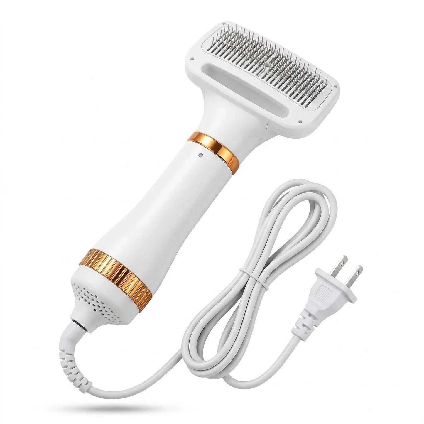 2-in-1 Pet Hair Dryer and Grooming Brush - Professional Dog & Cat Blow Dryer with Detangling Comb for Home Pet Grooming