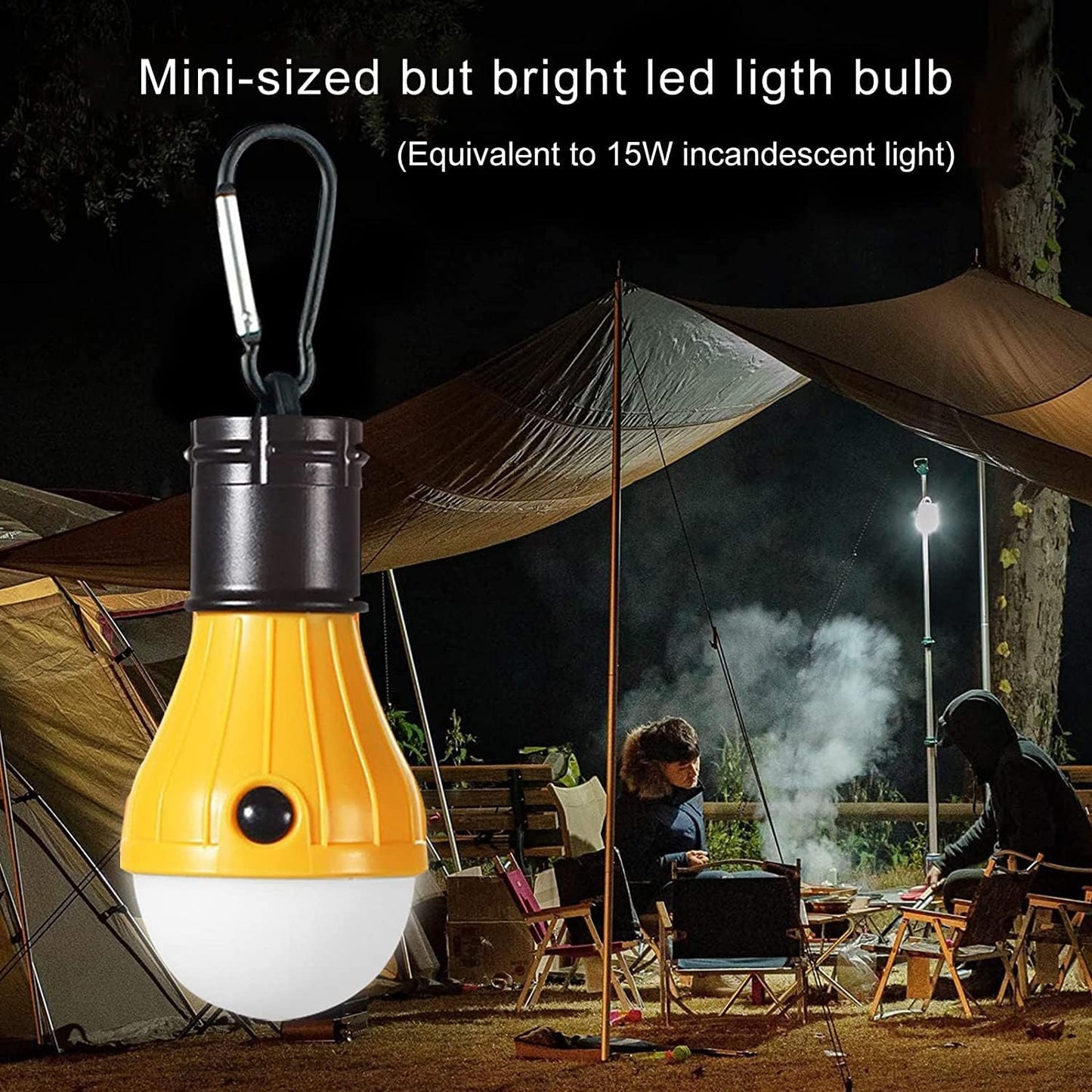 KAWELL LED Camping Tent Lantern – Portable, IPX4 Waterproof, 3 Modes, Hook Clip, Battery Powered (4 & 5 Pack)