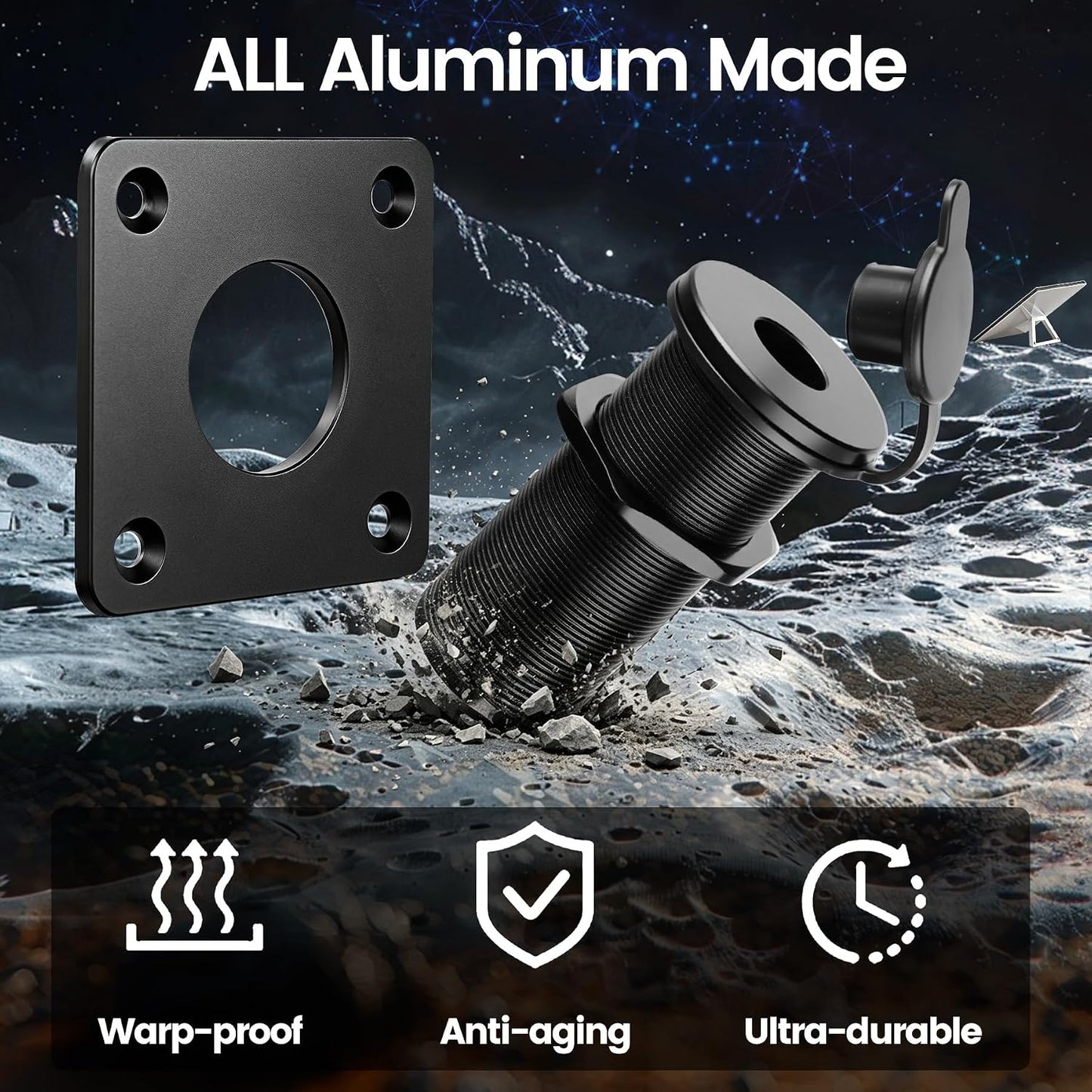 Starlink Mini Wall Pass Through Socket, Bulit in Power Booster | IP67 Waterproof, All Aluminum, Stable 30V Output, 12V Adapter with DC 12V to 30V Step-Up Converter, RV Camper Van Boat Use