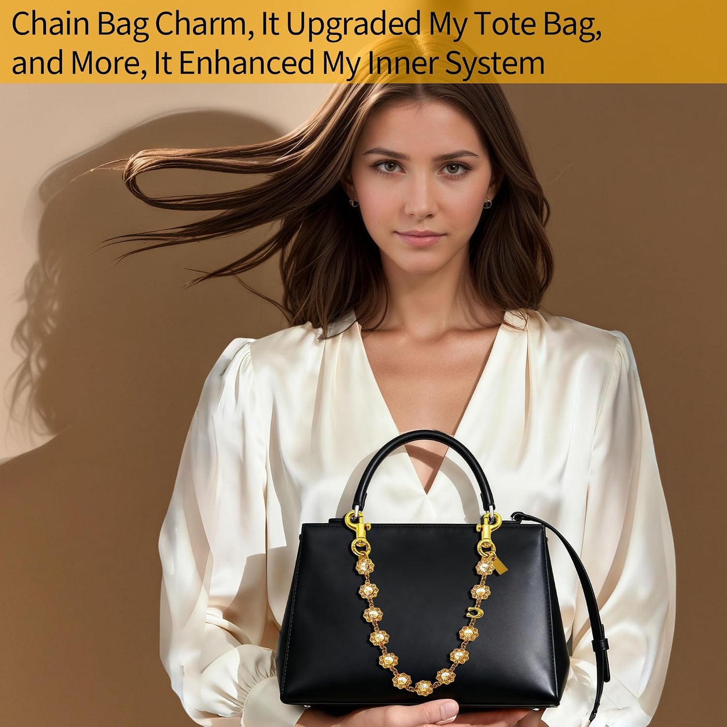 Bag Chain Charm for Handbag, Rhinestone Motif Chains Bag Charm, Purse Charms Totes Charm Chain Extender