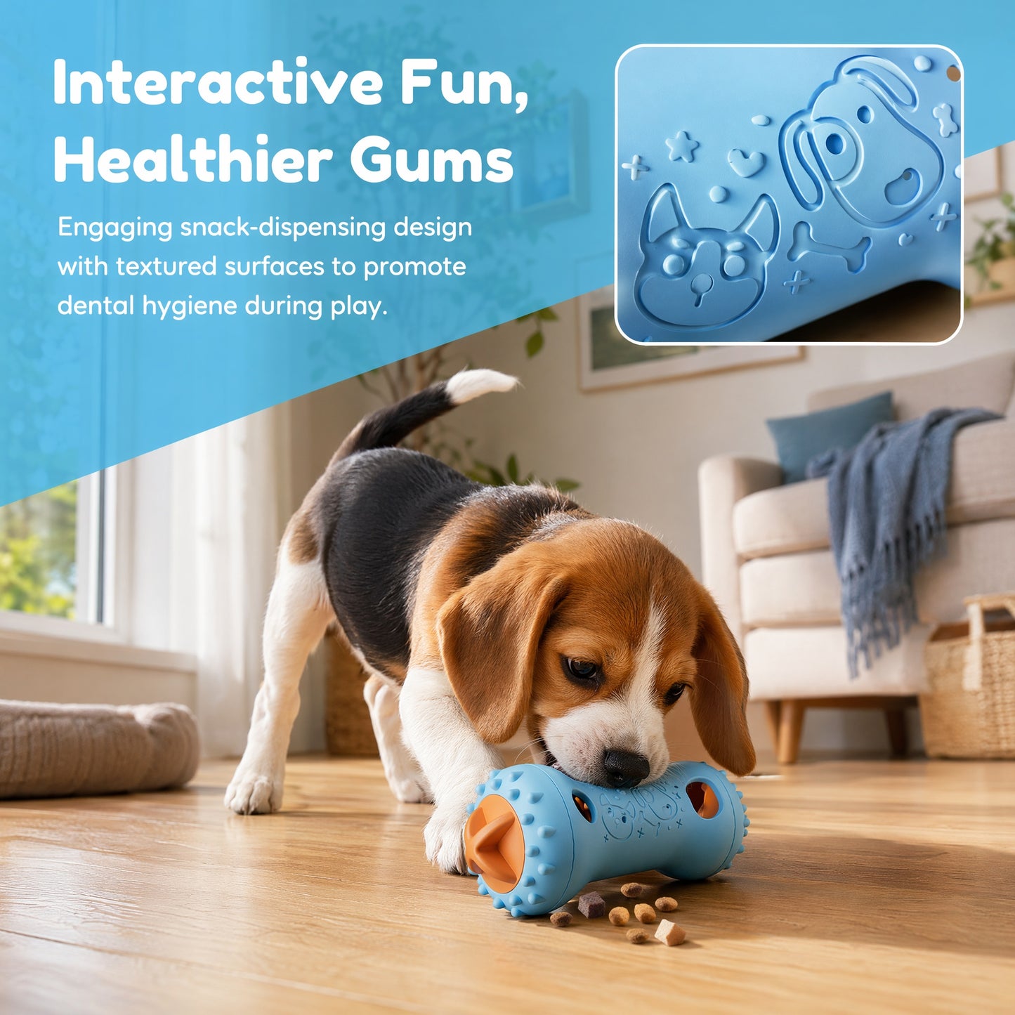 Interactive Dog Treat Dispensing Toy – Bone Roller Molar Stick for Boredom Relief