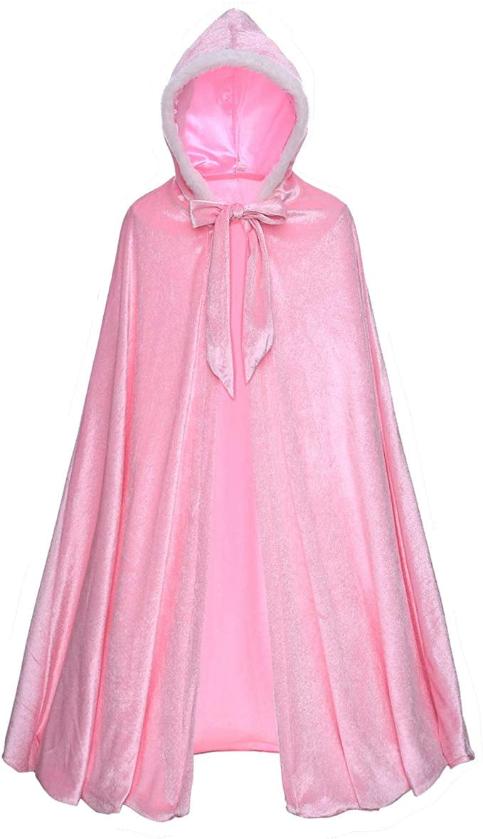 KAWELL Princess Full Length Girls Cloaks Blue Halloween Costume Capes for Child 3-12 Years
