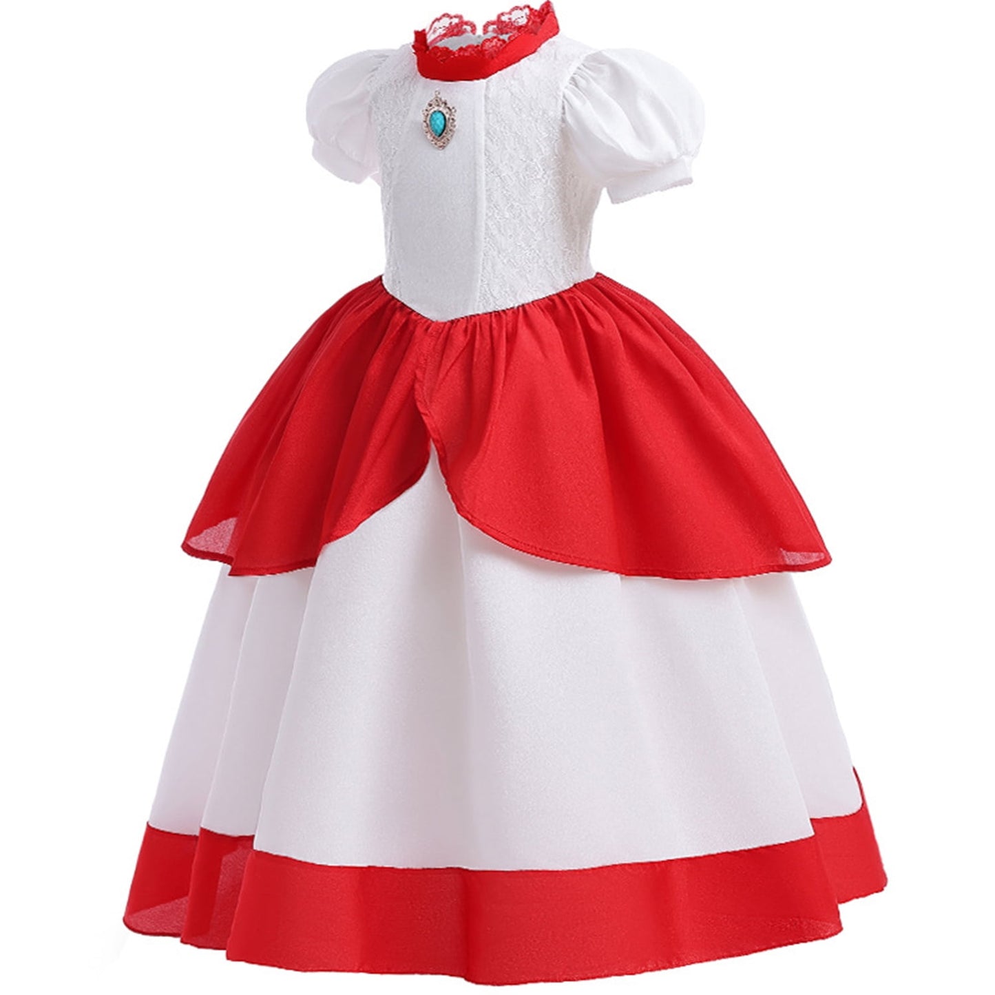KAWELL Princess Rose Pink Costume for Girls Halloween Cosplay Dress Up 7-8 Years