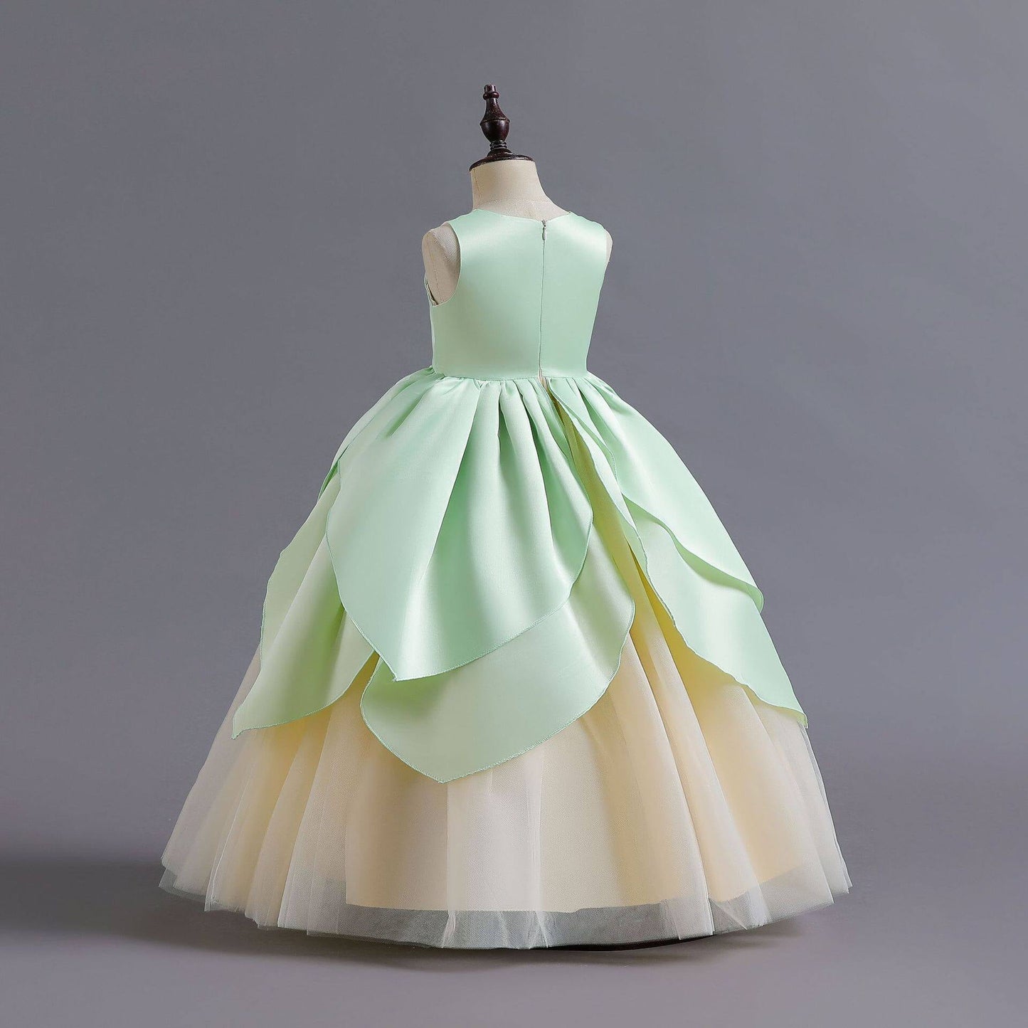 KAWELL Princess Tiana Costume for Girls Birthday Halloween Dress Up Outfits