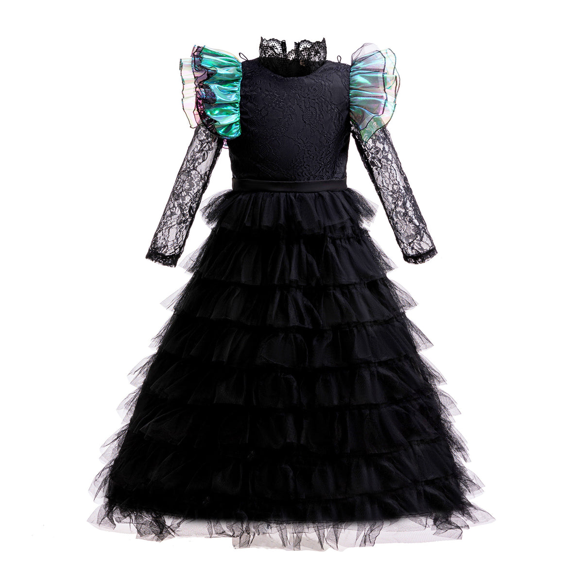 KAWELL Elphaba Costume Dress for Halloween Cosplay Birthday Party Outfit With Cape and Witch Hat