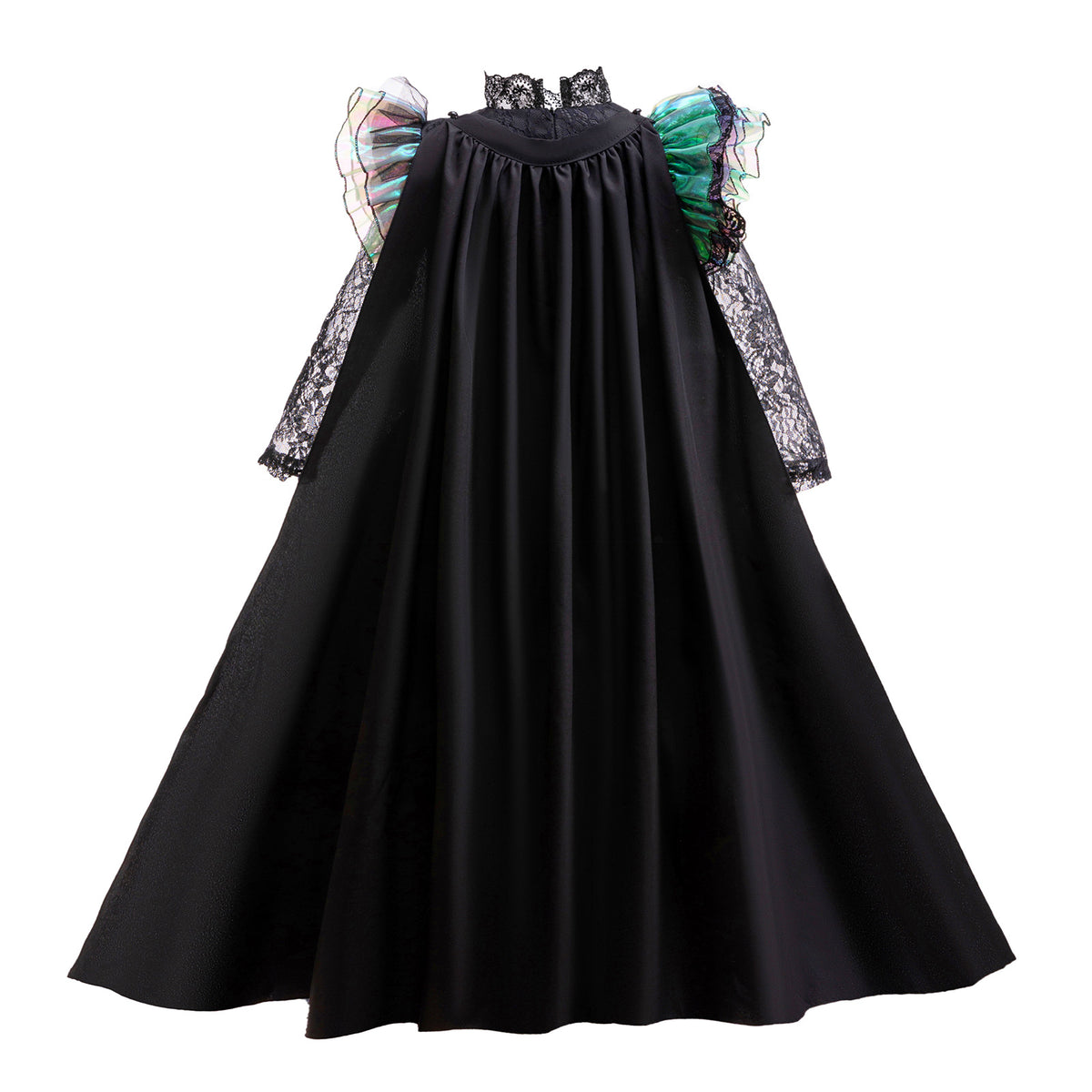 KAWELL Elphaba Costume Dress for Halloween Cosplay Birthday Party Outfit With Cape and Witch Hat