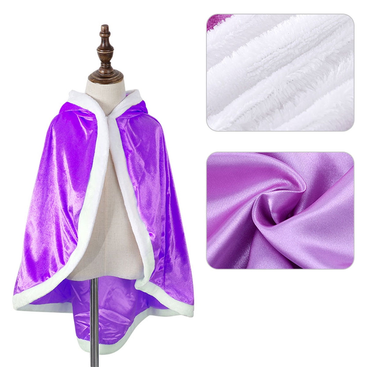 KAWELL Princess Hooded Cape Cloaks Costume for Girls Dress up, Child 3 to 12 Years