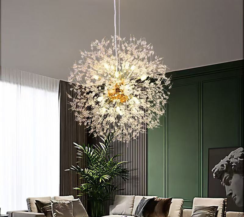 Modern Luxury Dandelion Crystal Chandelier – Elegant Ceiling Light for Living Room & Salon