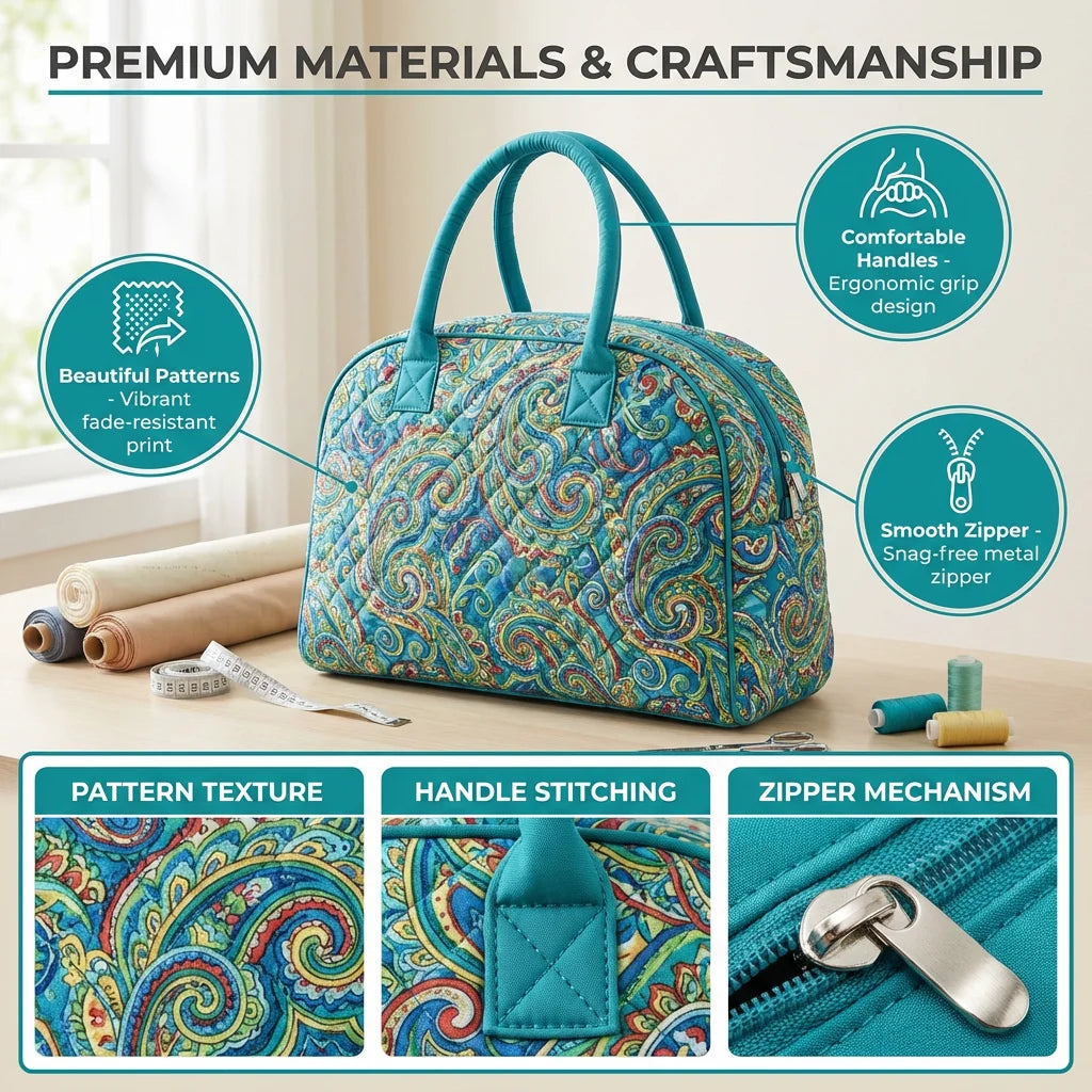 Premium Materials and Craftsmanship - Quilted Sewing Bag