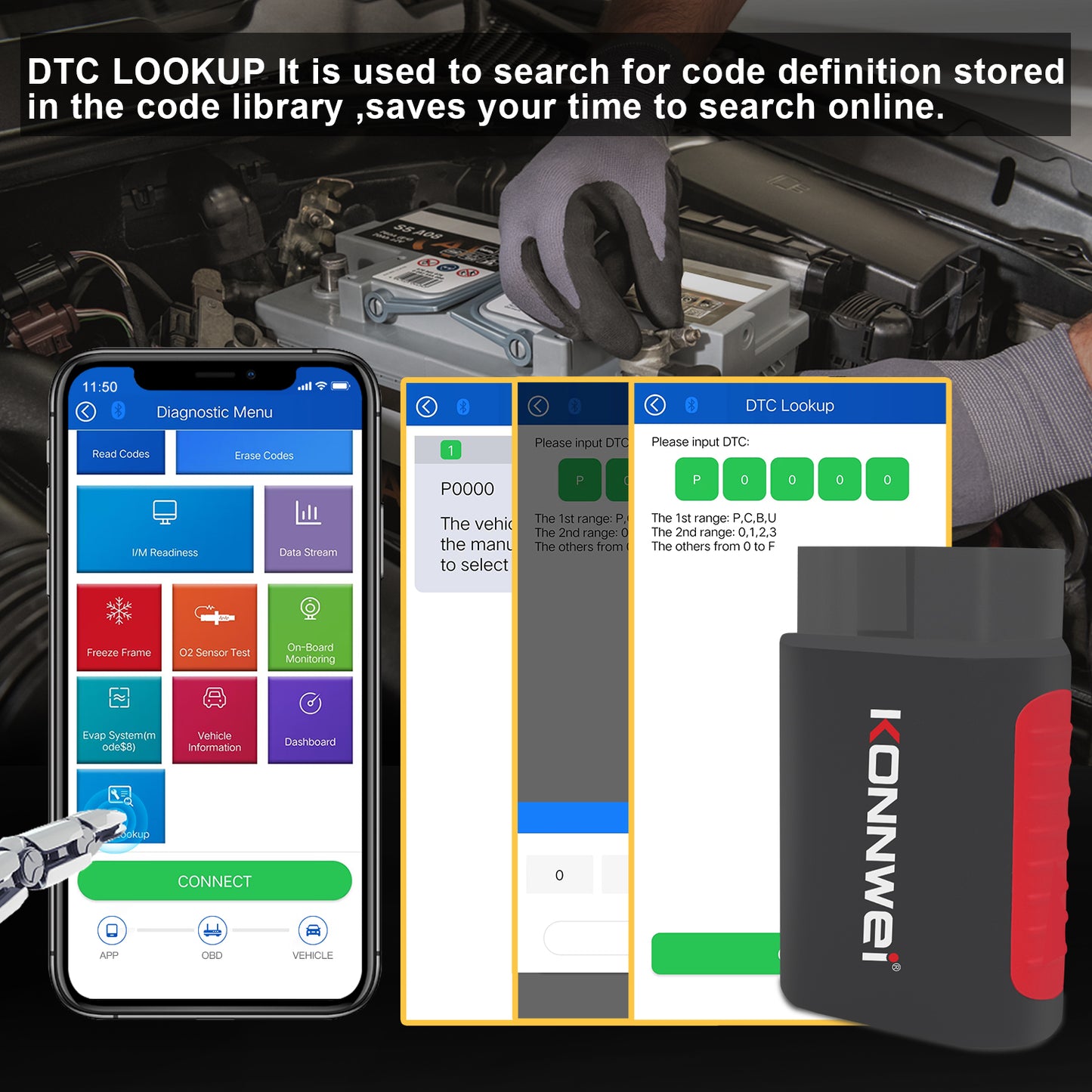 KONNWEI KDIAG Bluetooth 5.0 Full System OBD2 Scanner | 31+ Reset Functions | iOS & Android